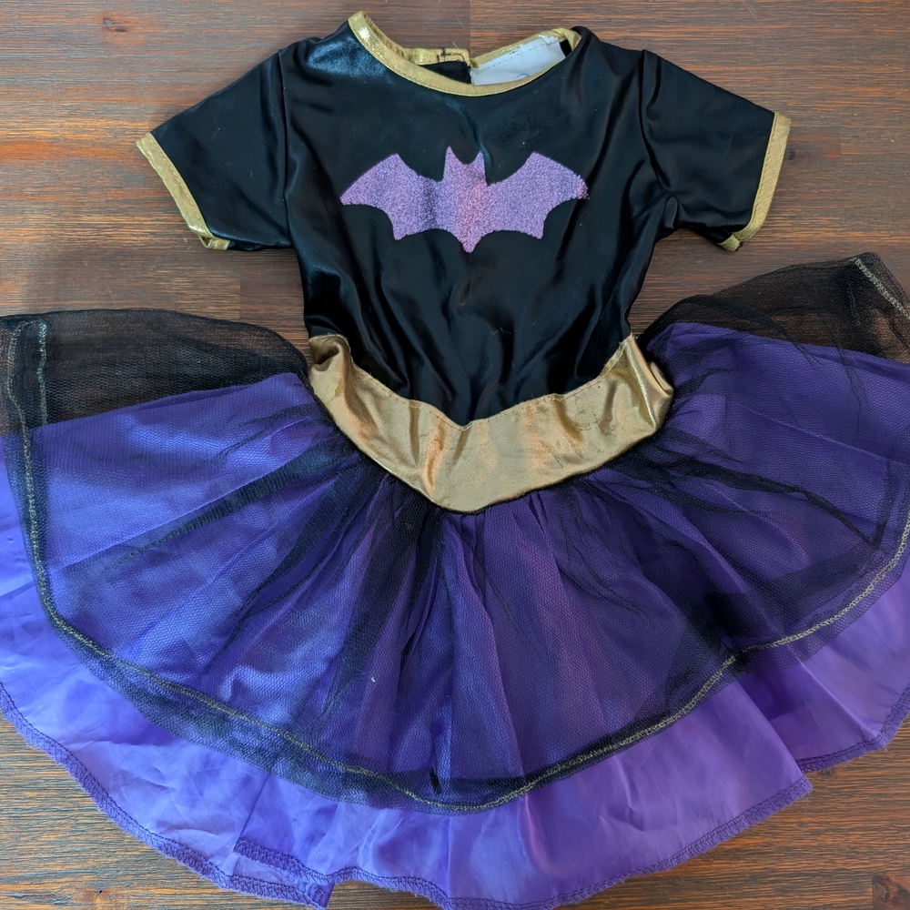 Kids Batgirl Costume in Black, Purple, and Gold